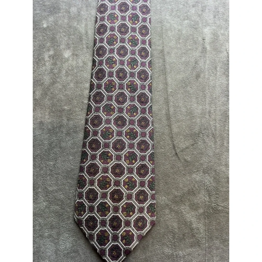 Vintage Countess Mara Geometric Medallion Pattern Usa Silk Necktie‎ Octagon